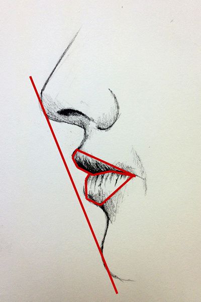 400x601 Drawing Of A Mouth - Chin Drawing