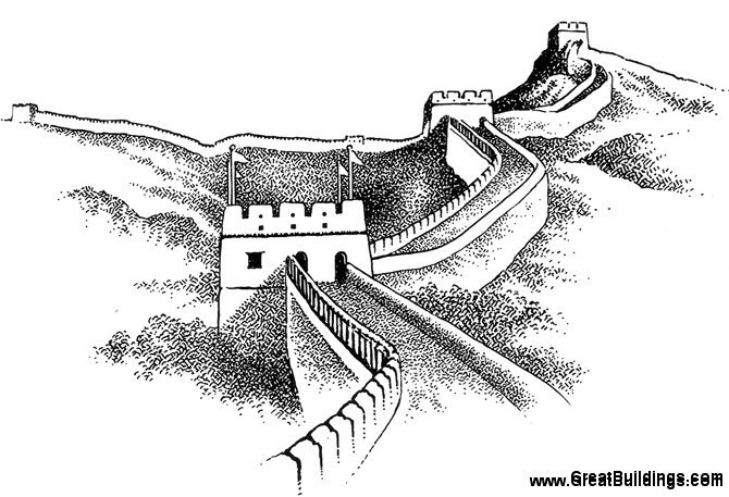 670x457 Great Wall Of China Image Drawing Drawing Skill - China Drawing