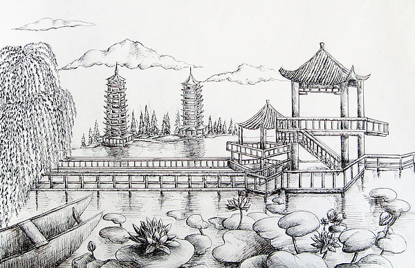600x388 Natural Scenery In China Drawing - China Drawing