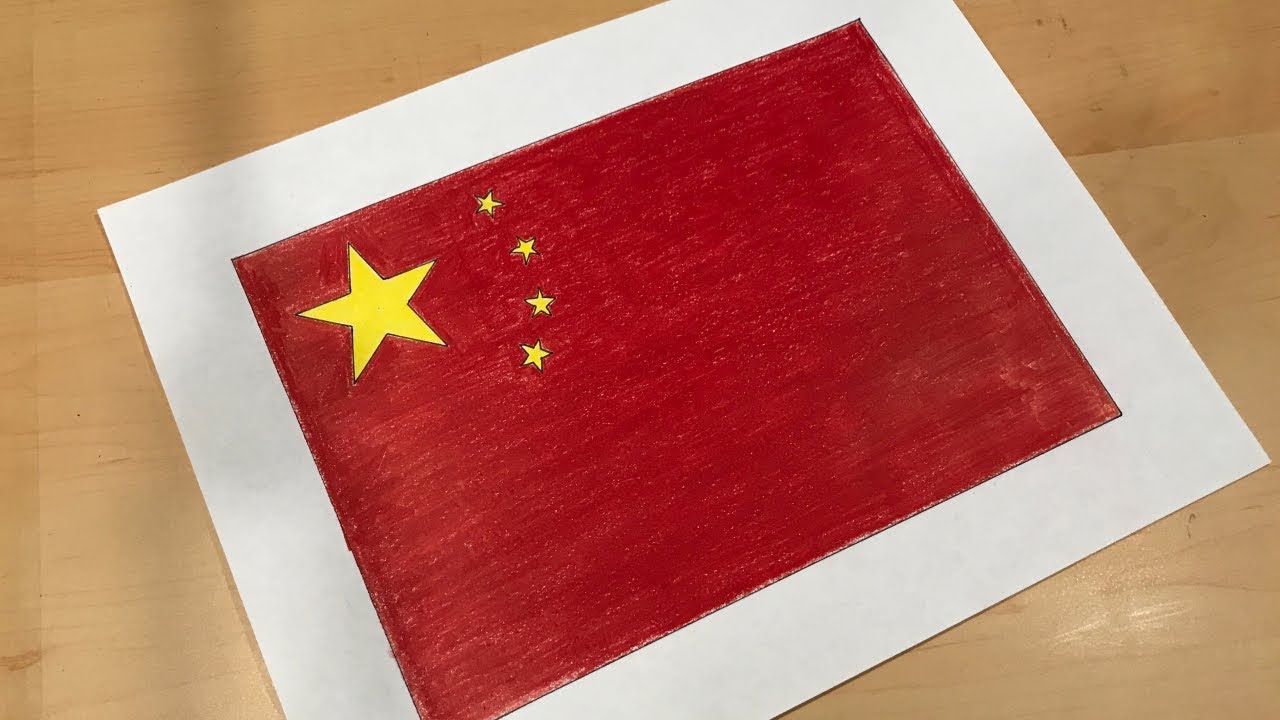 1280x720 Chinese Flag Drawing - China Flag Drawing