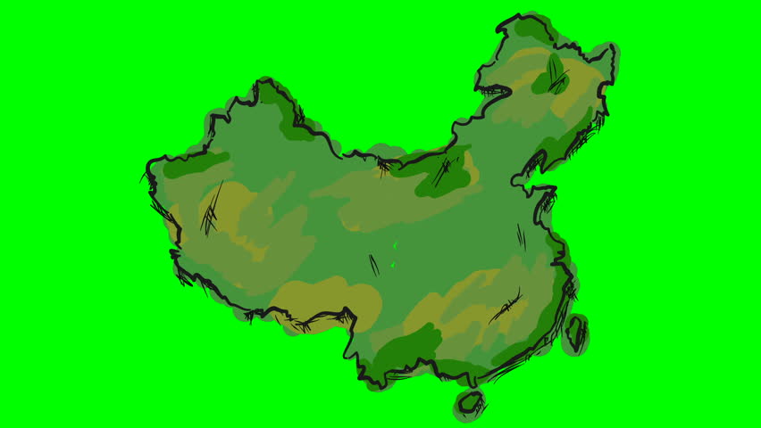 852x480 China Drawing Colored Map On Stock Footage Video - China Map Drawing