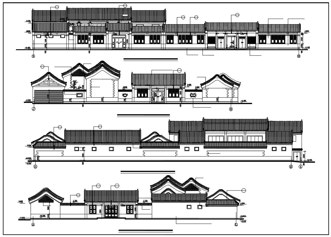 1136x813 chinese architecture cad drawings architecture elevation design - Chinese Architecture Drawing