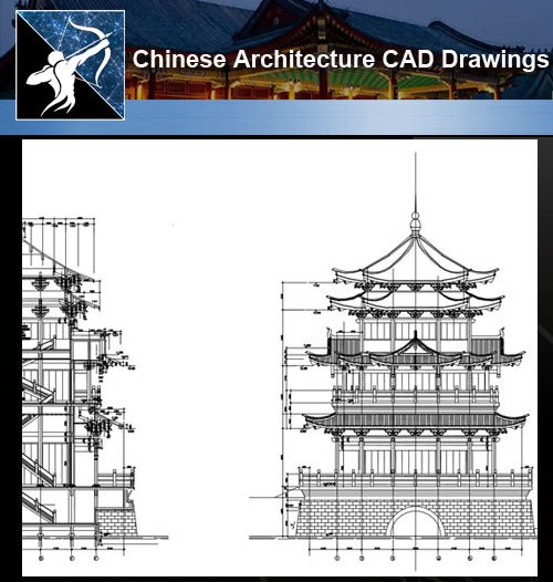 500x526 Architecture Cad Tower Drawings,cad - Chinese Architecture Drawing
