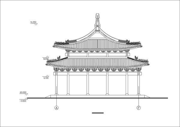 600x423 Chinese Architectural Drawings Cad Design Free Cad Blocks - Chinese Architecture Drawing