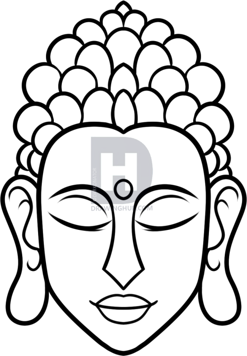 500x720 How To Draw Buddha Easy, Step - Chinese Buddha Drawing