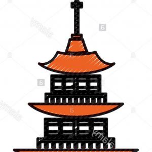 300x300 Stock Photo Drawing Chinese Building Ancient Temple Tower Pagoda - Chinese Building Drawing