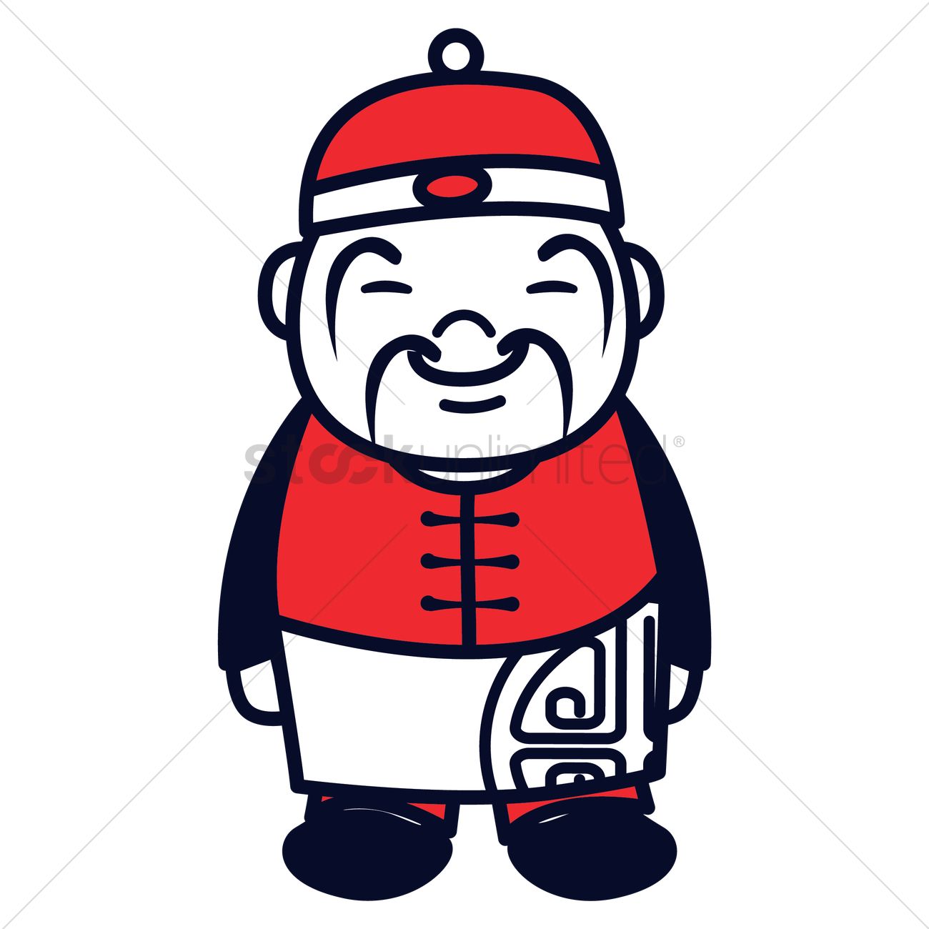 1300x1300 Chinese Man With Cap Vector Image - Chinese Cartoon Drawings