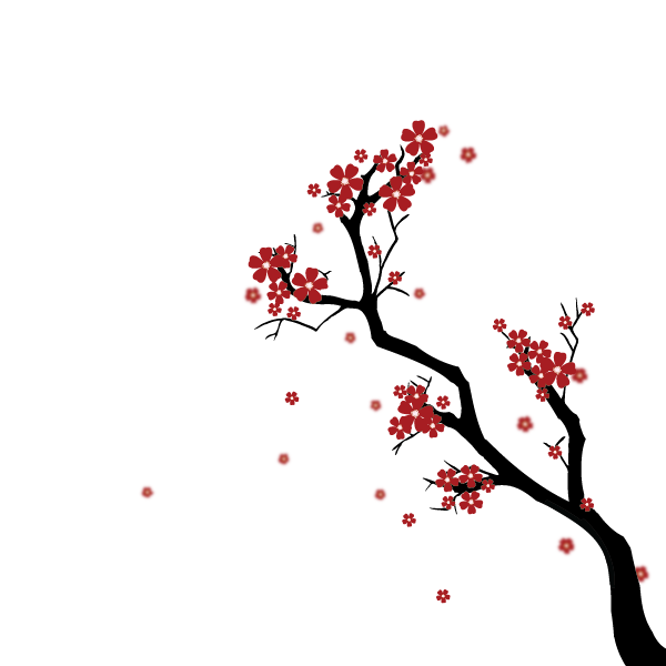 600x600 Create A Japanese Cherry Blossom Scene - Chinese Cherry Blossom Drawing