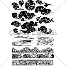 225x225 Chinese Cloud Tattoo Group With Items - Chinese Cloud Drawing