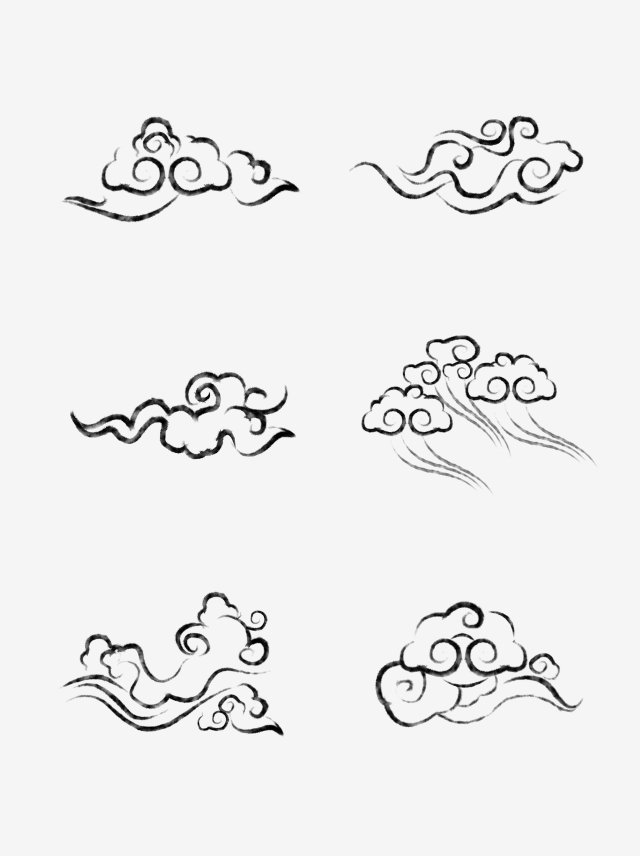 640x856 chinese style cloud pattern cloud set figure auspicious pattern - Chinese Cloud Drawing