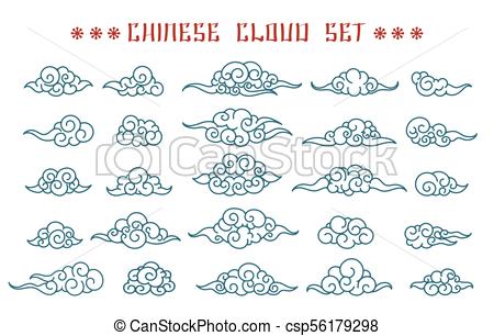 450x306 chinese clouds set chinese clouds asian swirl cloud set - Chinese Cloud Drawing