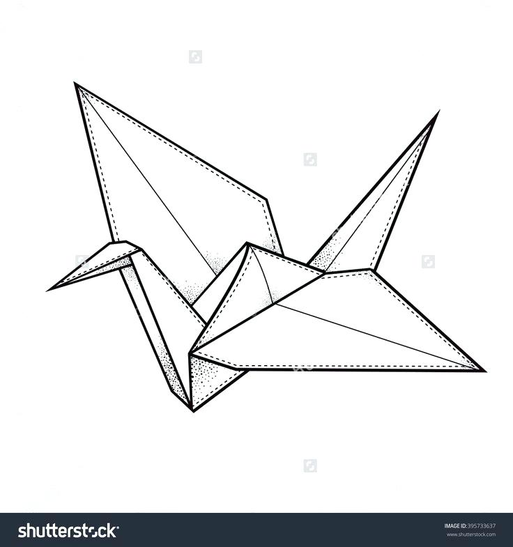 736x785 Origami Crane Drawing Designs Awesome Ori On Tattoo Crane Images - Chinese Crane Drawing