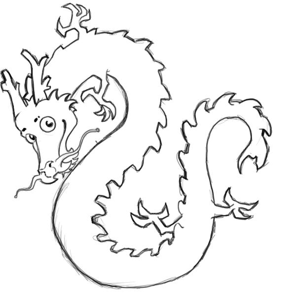 Chinese Dragon Cartoon Drawing at PaintingValley.com | Explore ...