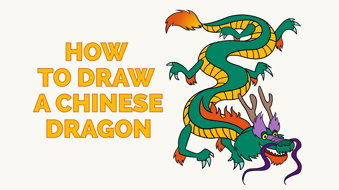 1280x720 How To Draw A Chinese Dragon - Chinese Dragon Cartoon Drawing