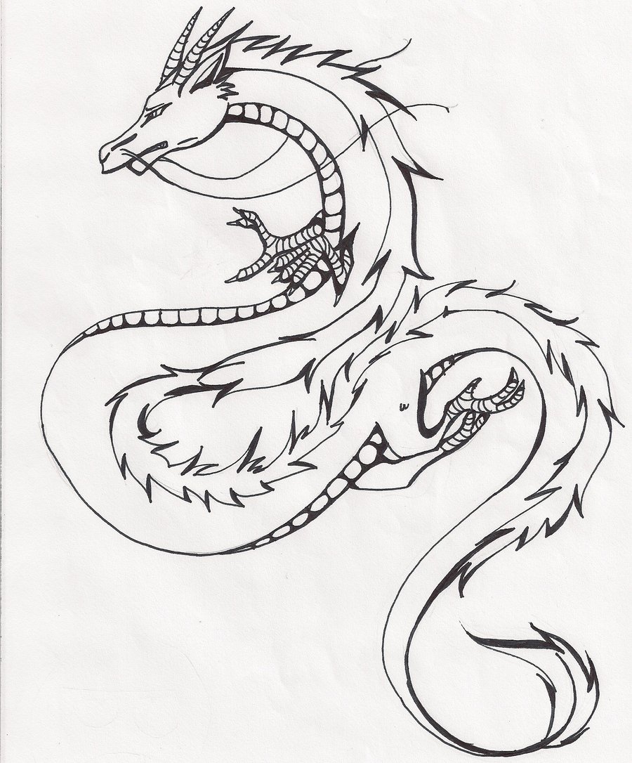 900x1086 drawn chinese dragon long dragon - Chinese Dragon Drawing