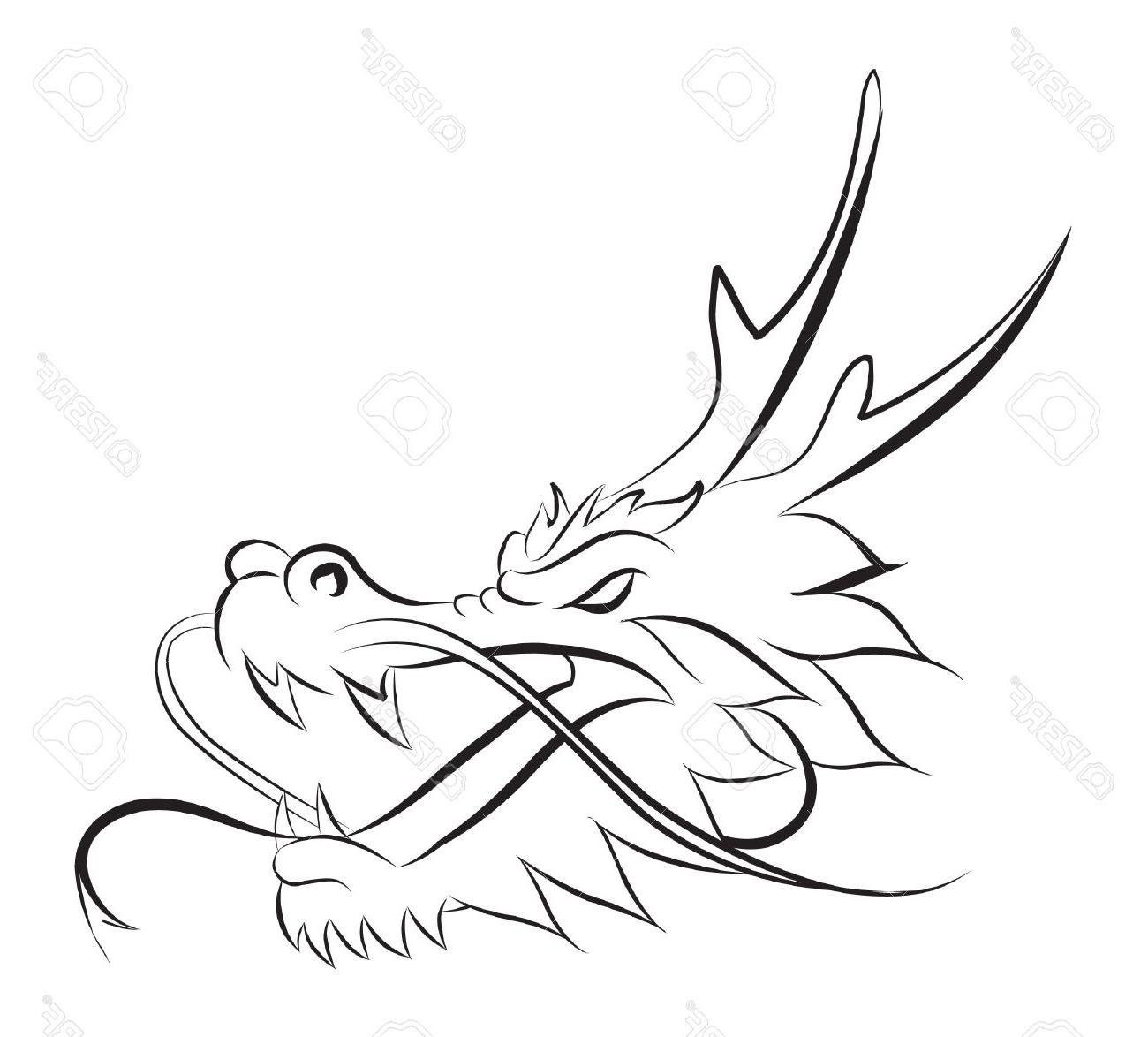 1300x1174 Best Free Chinese Dragon Face Drawing Design - Chinese Dragon Drawing
