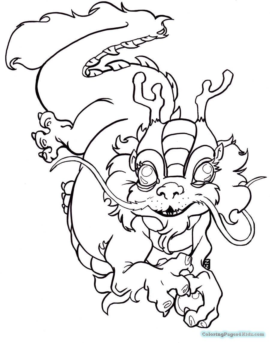 900x1141 Childrens Chinese Dragon Coloring Pages For Kids - Chinese Dragon Drawing For Kids