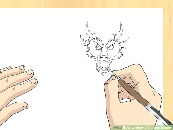 728x546 how to draw a chinese dragon head image titled draw a dragon step - Chinese Dragon Drawing Step By Step