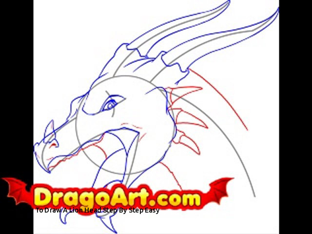 640x480 How To Draw A Lion Head Step - Chinese Dragon Drawing Step By Step