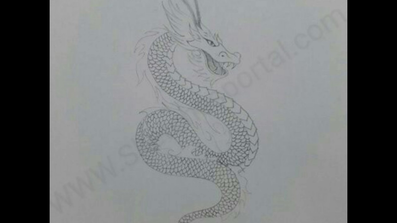 1280x720 How To Draw A Chinese Dragon In Steps - Chinese Dragon Drawing Step By Step