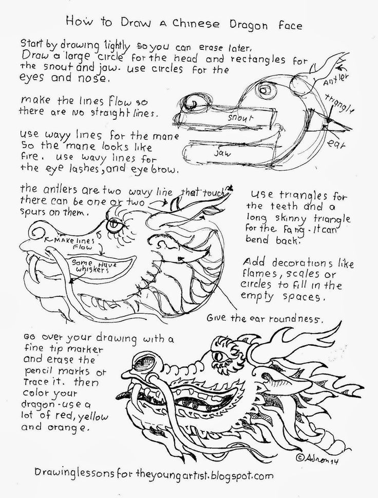 736x968 Basic Drawing Tutorial For Elementary Culturediversity - Chinese Dragon Drawing Tutorial