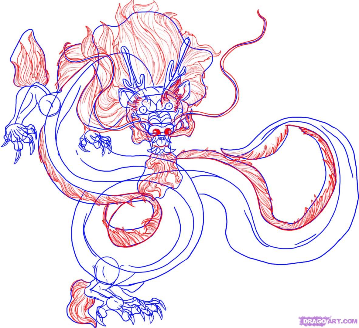 1182x1081 Step How To Draw A Traditional Chinese Dragon - Chinese Dragon Drawing Tutorial