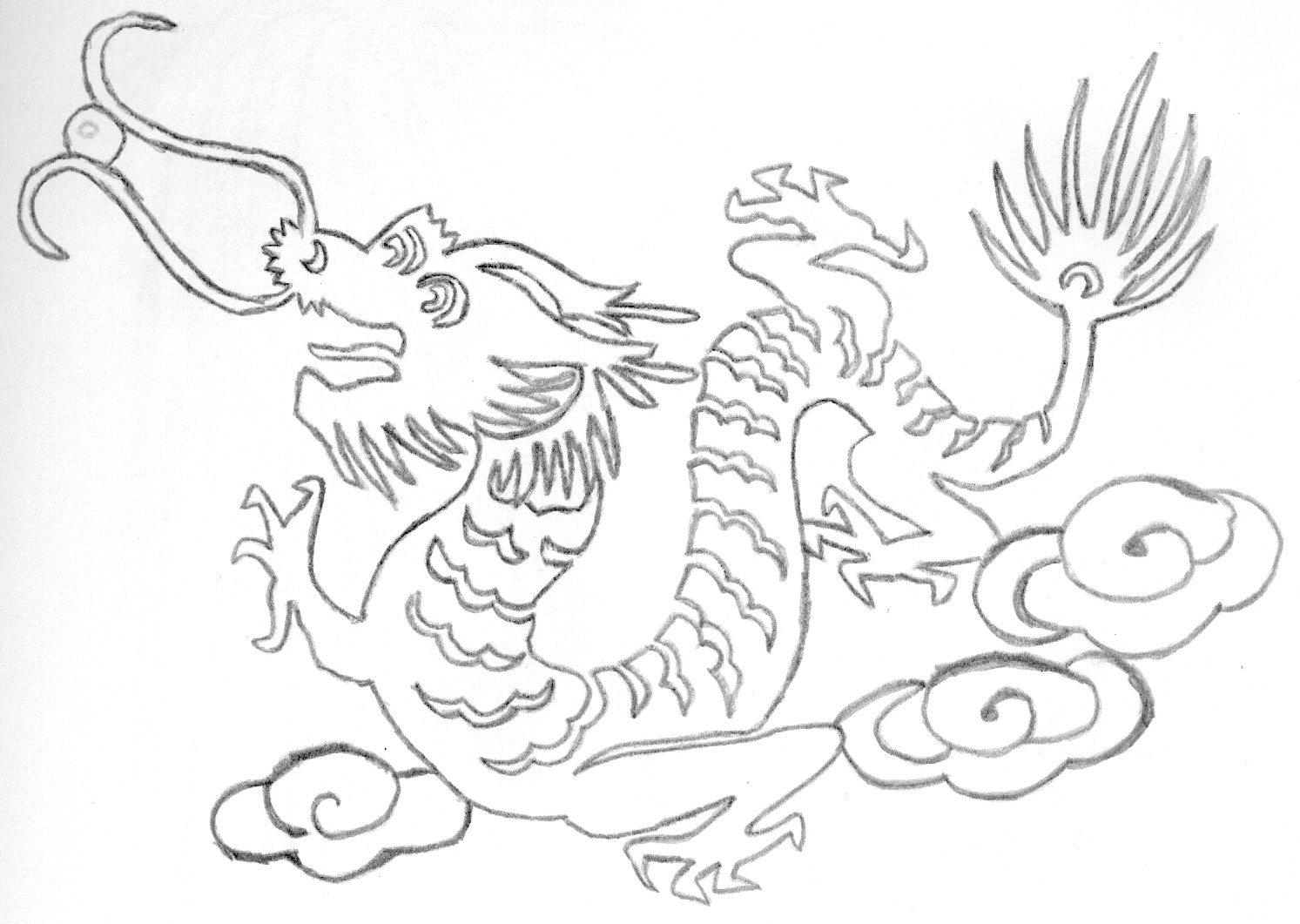 Chinese Dragon Face Drawing At PaintingValley.com | Explore Collection ...