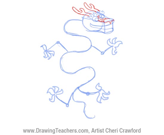 550x455 Chinese Dragon Drawing - Chinese Dragon Face Drawing