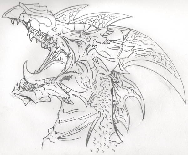 600x493 Huge Collection Of 'line Drawing Of Dragons' Download More Than - Chinese Dragon Line Drawing