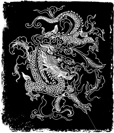 400x466 Line Drawing Chinese Dragon Vector Material - Chinese Dragon Line Drawing