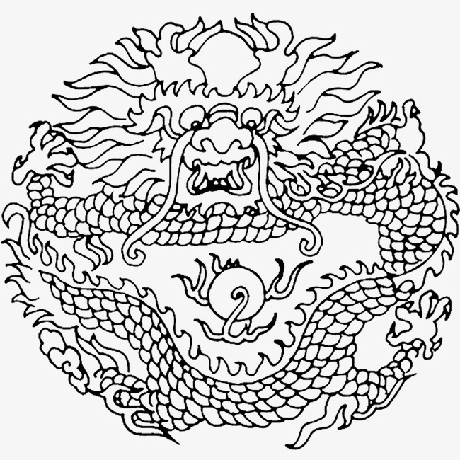 Chinese Dragon Line Drawing at PaintingValley.com | Explore collection ...