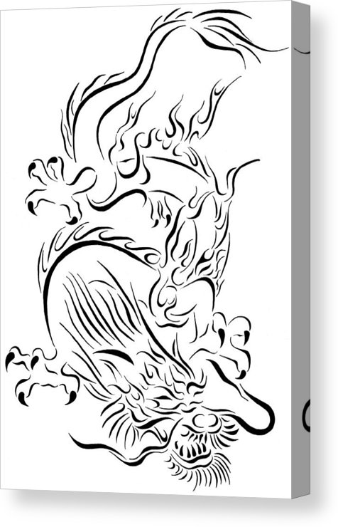 476x740 Tribal Chinese Dragon Canvas Print Canvas Art - Chinese Dragon Line Drawing