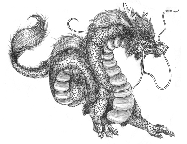 600x462 Stunning And Realistic Dragon Drawings From Around The World - Chinese Dragon Pencil Drawings