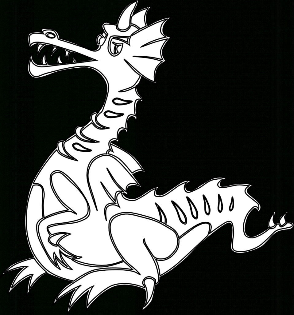 958x1024 Black White Clipart Chinese Dragon - Chinese Dragon Pencil Drawings
