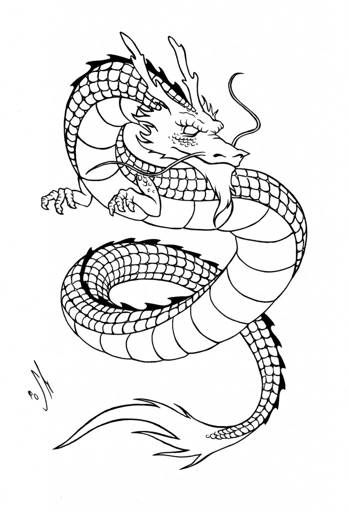 699x1024 Chinese Dragon Drawing At Dragons Drawings - Chinese Dragon Pencil Drawings