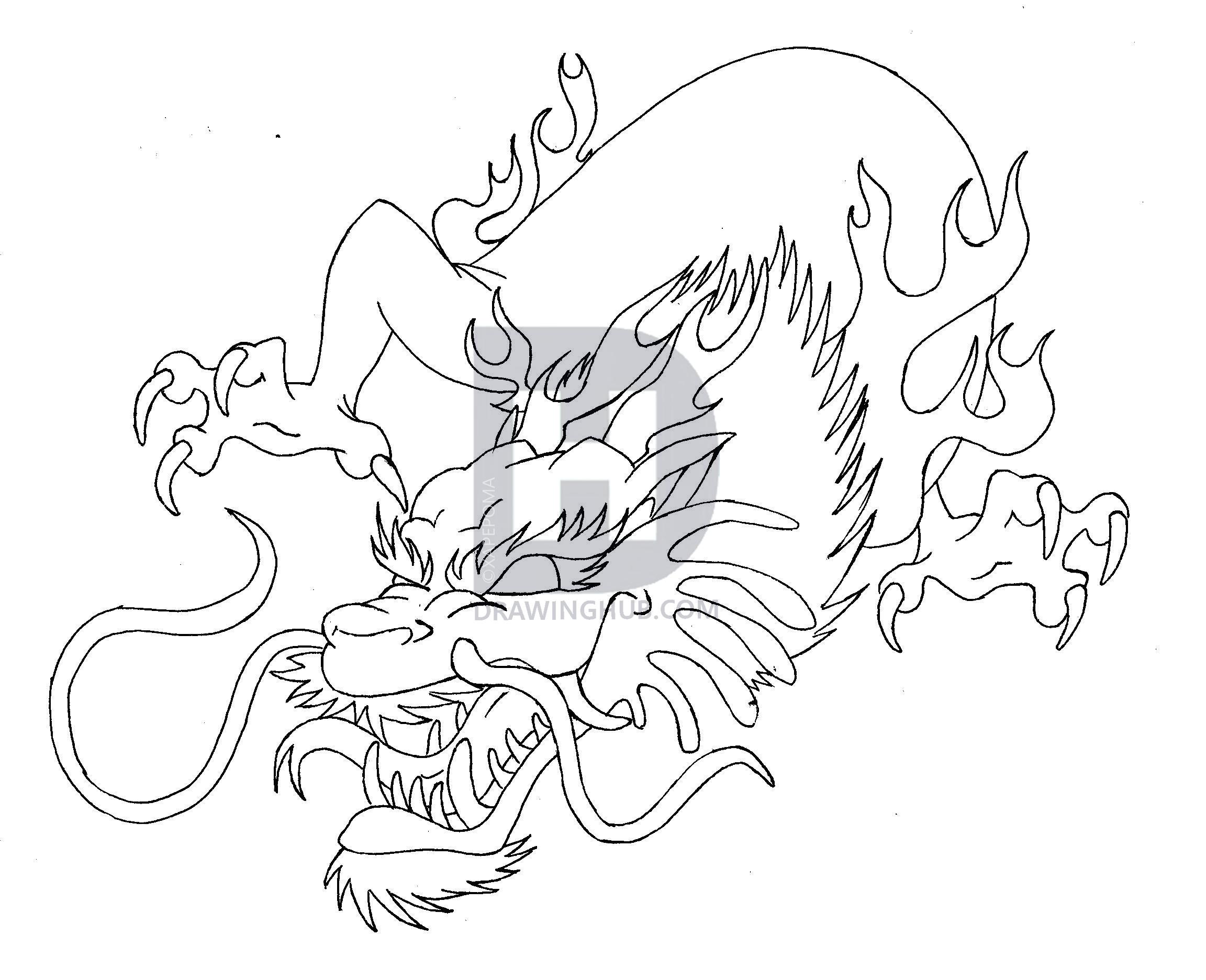 2304x1872 Chinese Dragon Tattoo Drawing - Chinese Dragon Tattoo Drawing