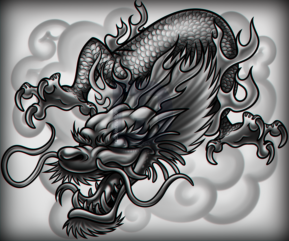 1000x835 How To Draw A Chinese Dragon Tattoo, Step - Chinese Dragon Tattoo Drawing