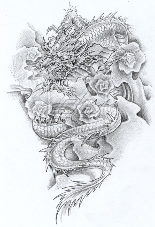 600x876 japanese dragon tattoo sketch tattoo ideas - Chinese Dragon Tattoo Drawing