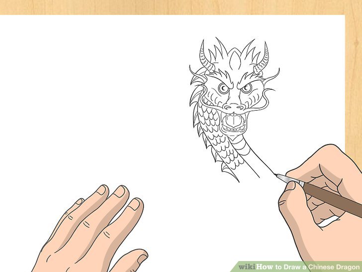 728x546 How To Draw A Chinese Dragon Steps - Chinese Drawing Dragon