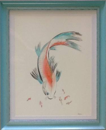 375x458 Gold Koi Fish Drawing - Chinese Fish Drawing