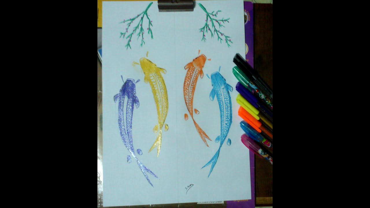 1280x720 Drawing Chinese Fish Vector Style - Chinese Fish Drawing