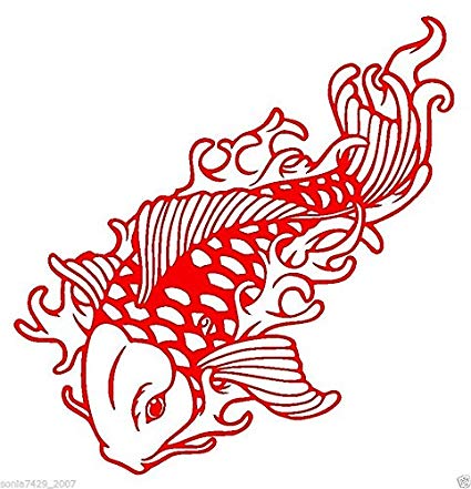 425x441 Koi Fish Japan Chinese Rubber Stamps Custom Stamps - Chinese Fish Drawing