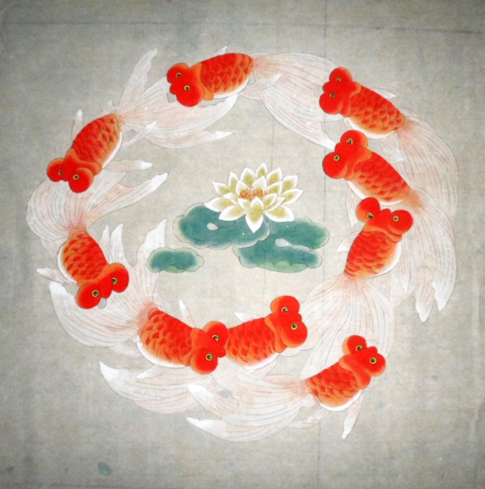 690x695 basic chinese fish drawing steps in chinese painting chinese - Chinese Fish Drawing