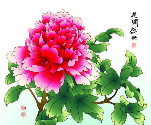 500x412 Chinese Peony Hand Drawing Vectors Free Download - Chinese Flower Drawing