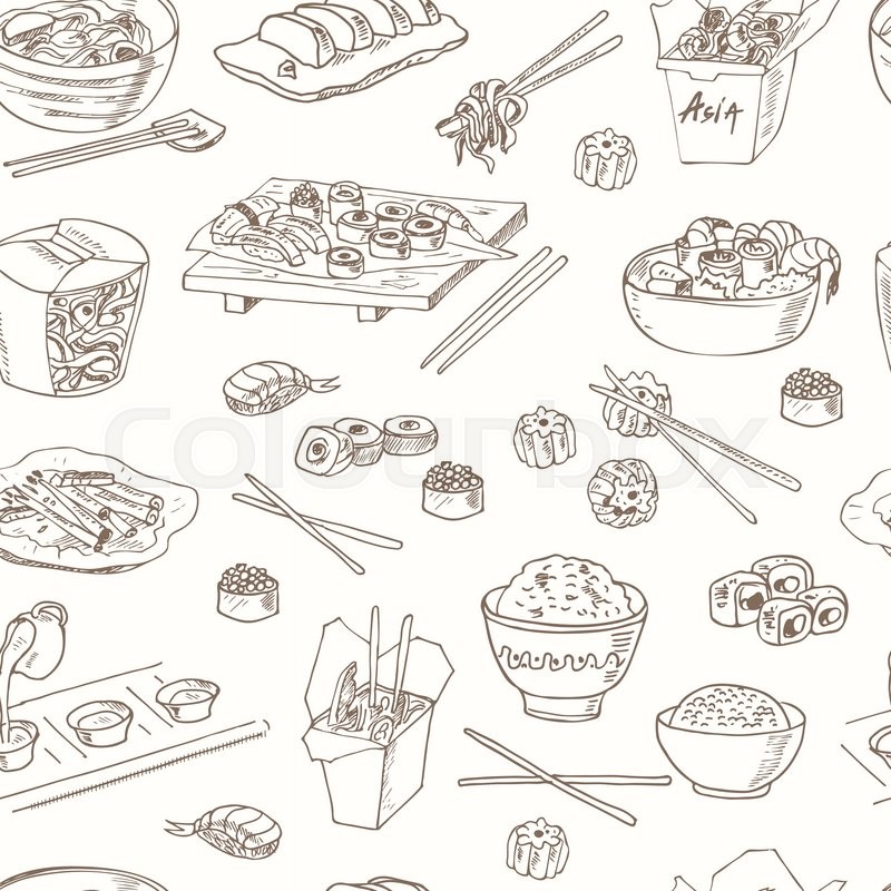 Download Chinese Food Drawing at PaintingValley.com | Explore ...