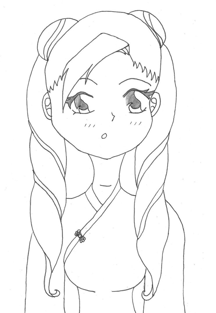 743x1075 Coloring Pages Chineseirl Coloring Pages Cartoon Drawing - Chinese Girl Drawing
