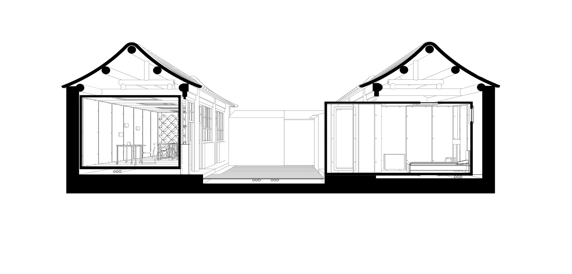 2000x961 gallery of the courtyard house plugin people's architecture - Chinese House Drawing