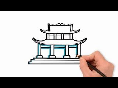 480x360 how to draw a chinese house trick art drawing a chinese house - Chinese House Drawing