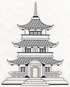 235x293 Huge Collection Of 'chinese Temple Drawing' Download More Than - Chinese House Drawing