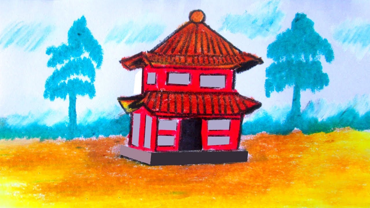 Chinese House Drawing at PaintingValley.com | Explore collection of